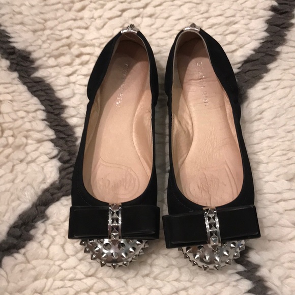 Gianni Binni Feisty black leather ballet flat sz 7 - Picture 1 of 6